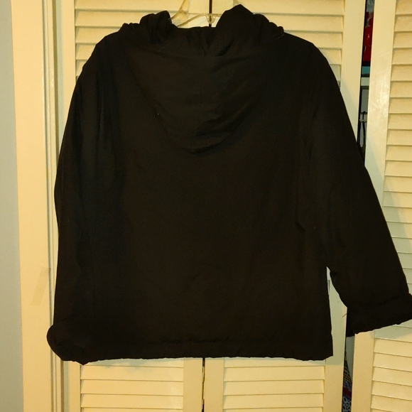 GAP Lrg Black LS Hooded Parka/Rain Coat. - Picture 8 of 9